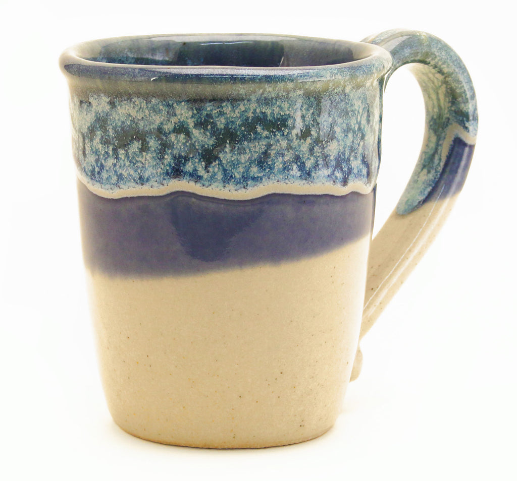 Coastal Pottery high fired stoneware mug with a speckled glaze that recalls waves lapping the beach