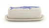 Great White Shark butter dish made from stoneware, featuring a hand drawn great white shark on the top -- side view.