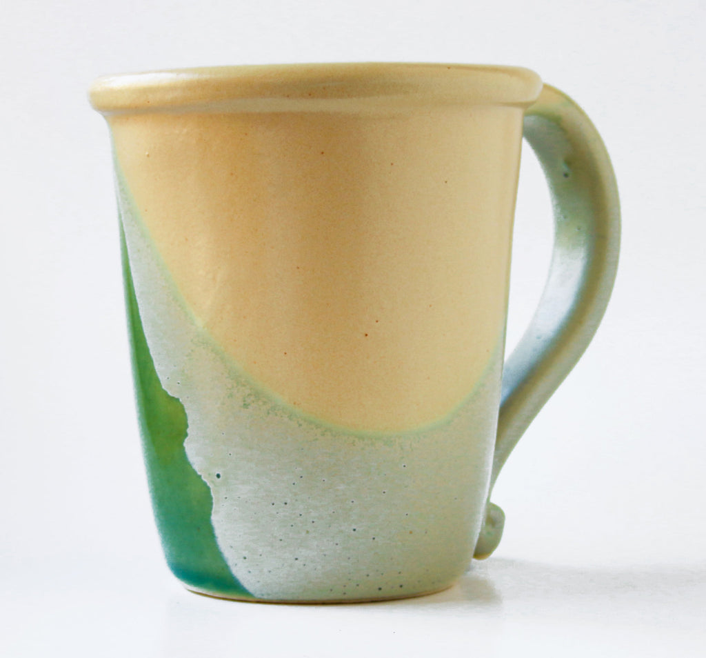 Chatham Pottery Duotone Sea Green and Yellow Mug